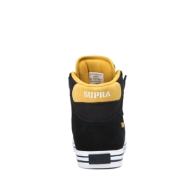 Mens Supra High Top Shoes VAIDER Black/Golden/white | AU-28837